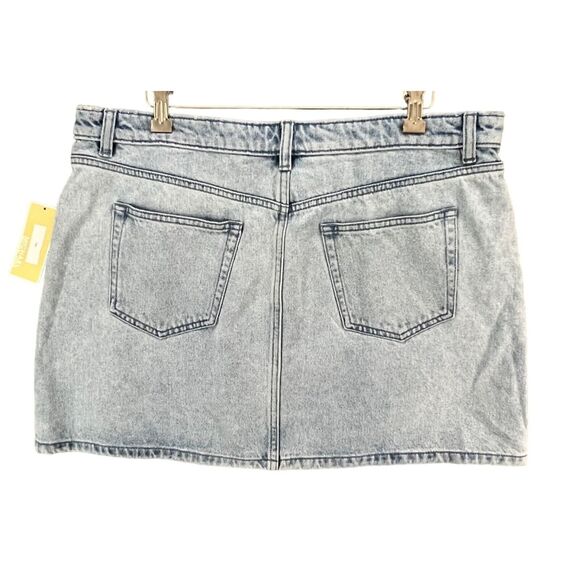 Michael Kors Jean Skirt Womens 14 Blue Denim Mini Button Front Casual Timeless - Picture 4 of 16